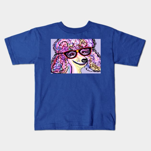 Hipster Poodle Kids T-Shirt by EloiseART